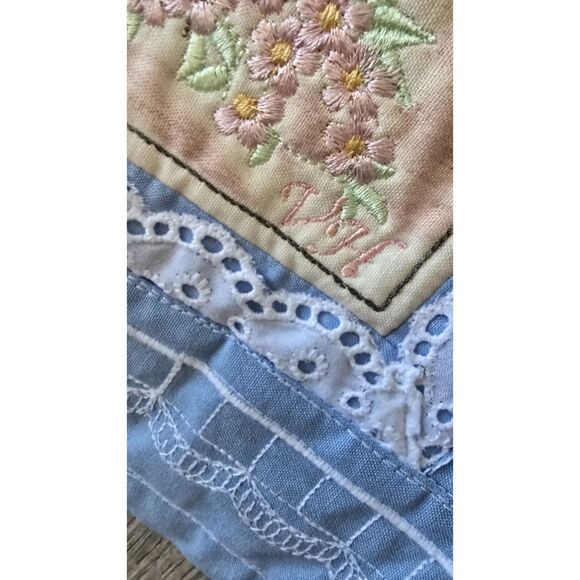 Sweet Handmade One of a Kind 38" Square Quilt ~ Detailed Embroidered Panels - Picture 12 of 16